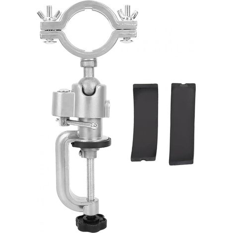 Support Perceuse - 1 Pièce - Alliage d'Aluminium - Rotation 360° et Fixation Stable - Atelier et Bricolage - Gris 43-60mm (1/5)