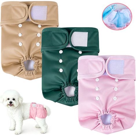 Mutandine igieniche per cagne, confezione da 3, taglia S (circonferenza vita: 25-45 cm). Mutandine protettive contro le molestie per cagne. Mutandine di sicurezza per cani di piccola taglia. (1/5)