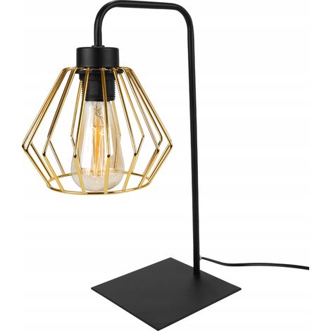 Stehlampe, Schreibtischlampe, Kabel, goldene LED (1/5)
