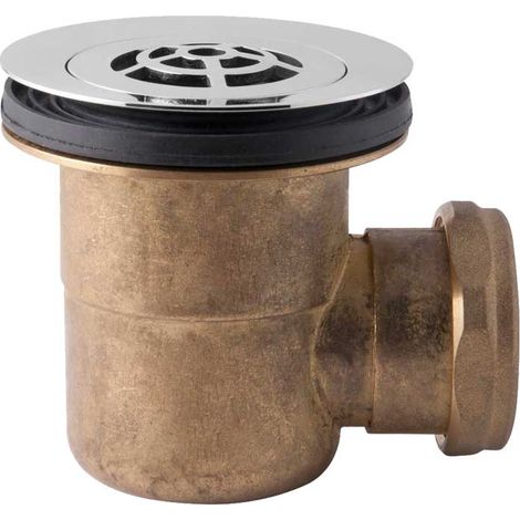 Bonde en laiton chromé pour receveur de douche avec trou Ø 60 Ø 80 x 1" 1/2