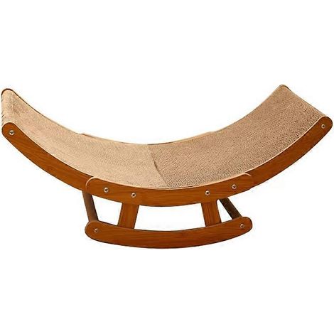 Katzenbett aus Holz mit abnehmbarem Kratzbaum aus Wellpappe und Krallenspielzeug (Größe S) (1/5)