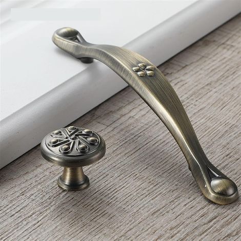Poignées de porte d'armoire, cuisine en alliage zinc antique 128 (1/5)