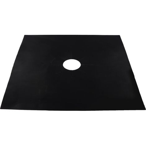 Lot de 6 tapis de protection réutilisables en fibre de verre pour cuisinière à gaz (noir) (1/5)