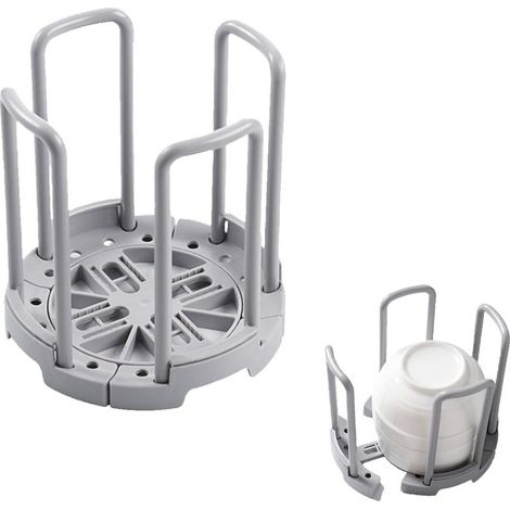 Étagère à bols rétractable, étagère de rangement multifonction en plastique réutilisable utilisée pour empiler les bols et les petites assiettes (1/5)
