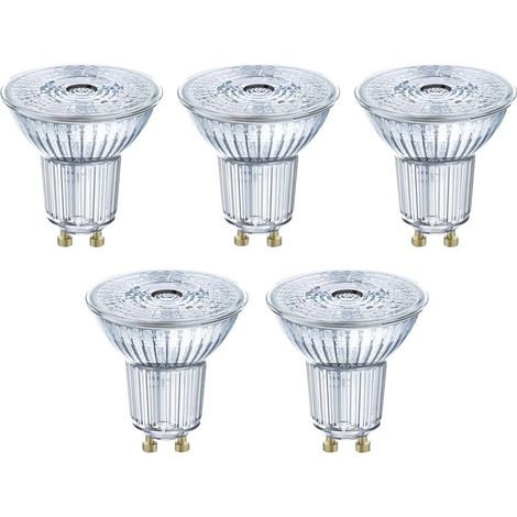 Osram – Ampoule LED GU10 4,3W blanc chaud – Lot de 5 – Éclairage spot économique – Non gradable, résistant aux chocs et vibrations