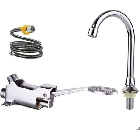 Mitigeur de lavabo robinet à pédale ensemble de robinets de lavabo de laboratoire médical/de salle de bains, (1/5)