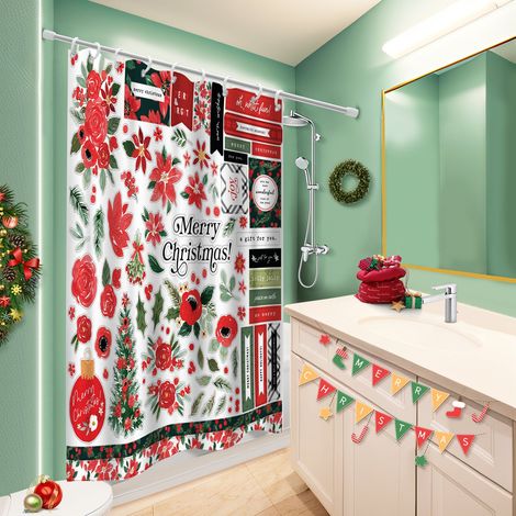 Kit rideau de douche en polyester 180x180 antifongique protection douche pour loft industriel (1/5)