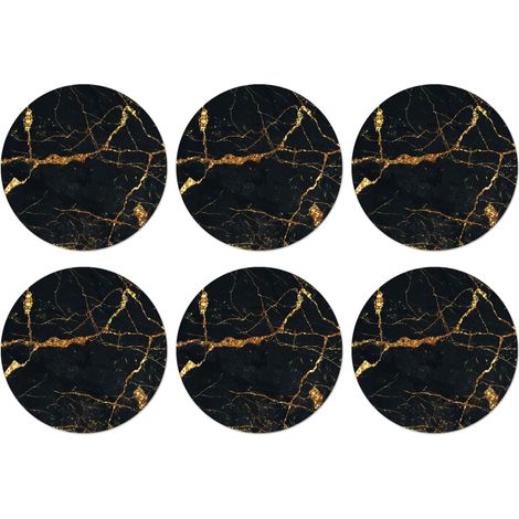 POSAVASOS Oro - Mármol - Brillo - Lujo Set de 6 10x10 (1/5)