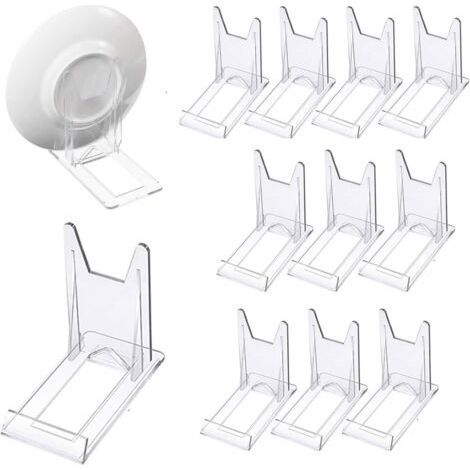 [JAMAIS UTILISÉ] 12 PCS Support de Présentation Réglable Transparent Supports de Plaque Affichage en Plastique Chevalets Transparents Présentoir de Livre pour Menu, publicité, Assiette, Photo (1/4)
