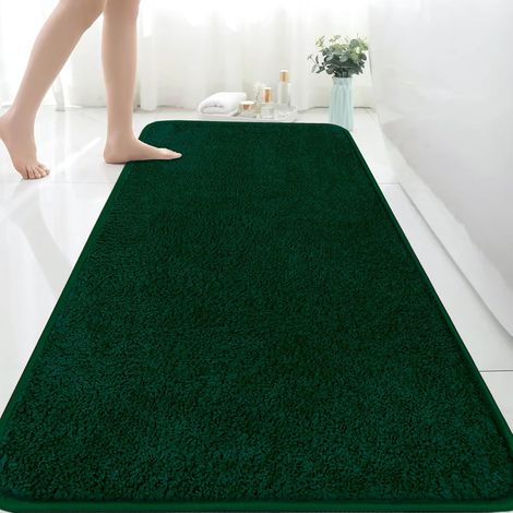 Tapi de bain extra large, 150 x 60 cm, en microfibre, absorbant, antidérapant, anti-moisissure, lavable en machine, pour chambre à coucher et salle de bain, couleur vert (1/5)