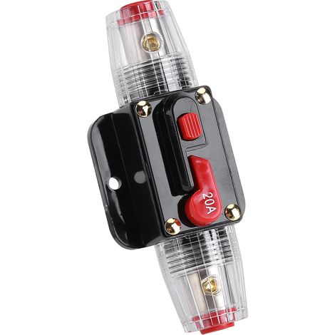 DC12V-24V Kfz-Leistungsschalter-Rückstellsicherung Inline-Sicherung Wechselrichter Audio-/Videosystemschutz (20A) (1/4)