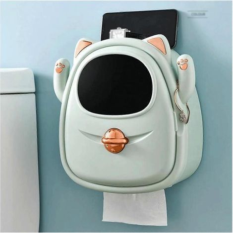 Porte-papier toilette mural avec étagère, distributeur de papier toilette en rouleau pour salle de bain Réf. : 6532 (1/5)
