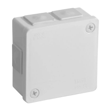 Caja de montaje en superficie, hermética IP55, blanca, atornillable, 86x86x40 IP55 Viplast 02201 (1/4)