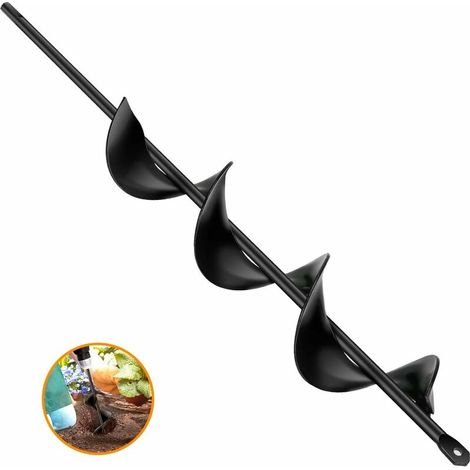 Mèche Jardin Tarière Ø7x42cm, Outil de Plantation Pratique pour Planter des Semis de Bulbes de Literie, Foret de Jardin en Spirale pour Perceuse à Main et Perceuse électrique (1/4)