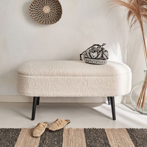 Cassapanca con rivestimento bouclé (1/5)