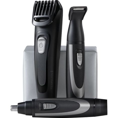 Kit para la barba - REMINGTON - The Works - Afeitadora de autoafilado - Peine ajustable - Autonomía 45 min - USB (1/3)