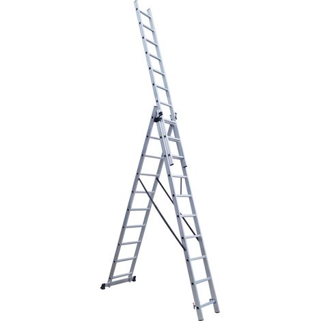 UP Échelle en aluminium transformable coulissante 3 plans 10 marches (1/5)