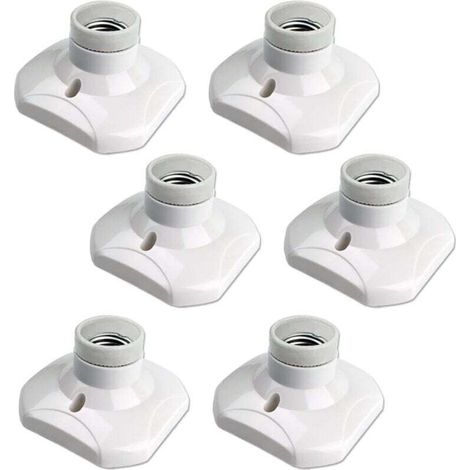 Set di 6 portalampade a vite E27 per soffitto – Base per lampadine a LED, 220–240 V CA, facile installazione