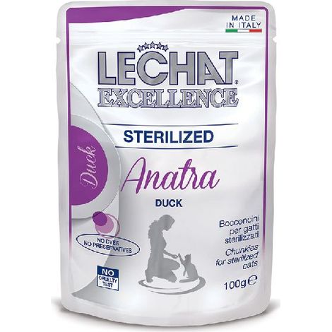 Lechat Excellence Bocconcini in busta 100gr - Sterilizzato, Anatra