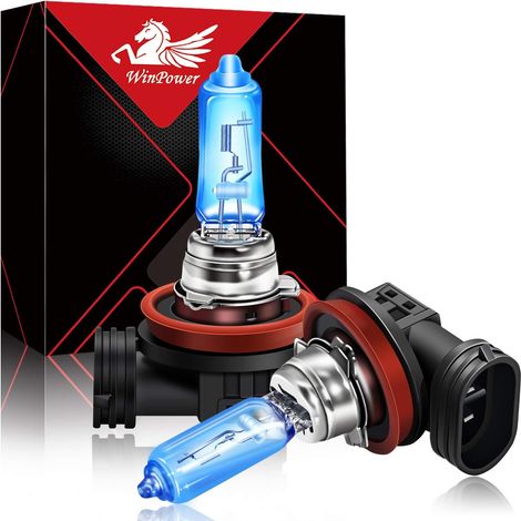 H11 Halogen Headlight Bulbs 100W 5000k Warm White Lamp 12V Auto Car Fog Lights Parking Light DRL Bulb, 2pcs (1/5)