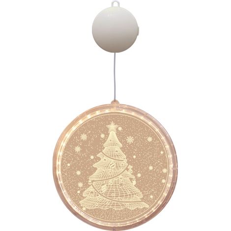 Weihnachtsfensterbeleuchtung, Weihnachtsbeleuchtung, Weihnachtsfensterdekoration für drinnen, beleuchtete Weihnachtsfensterdekoration, batteriebetriebene LED-Weihnachtsbeleuchtung (Weihnachtsbaum) – 2 (1/2)