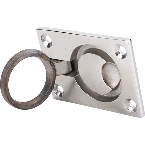 Poignée de trappe encastrée en inox pour armoire, tirage à anneau, quincaillerie marine pour bateau et yacht. (1/5)