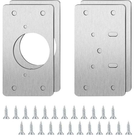 Ensembles De Plaques De Réparation Charnière Acier Inoxydable Avec Vis Et Supports (1/4)