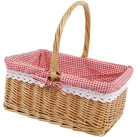 Großer Picknickkorb im Ländlichen Stil aus Stoff Dekorativer