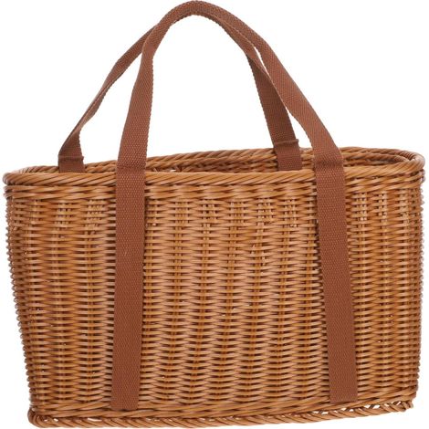 Panier de Pique- Tissé Main avec Poignée Robuste Panier Multifonction pour Fruits Courses et Organisation Extérieure Portable pour Marché et Plage (1/5)