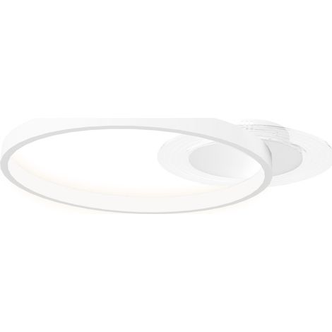 Plafonnier LED rond à double anneau pour salon et chambre, blanc, 50 x 40 x 7,4 cm (1/5)
