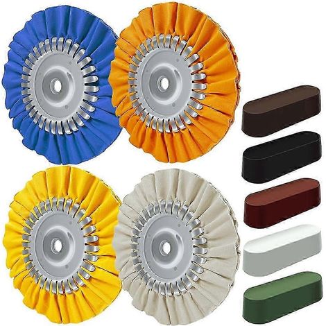 Disque de polissage pour conduits d'air de 8 pouces, kit de polissage de 9 pièces pour disques en aluminium, diamètre de l'alésage : 5/8 pouce, Polis-Good (1/5)