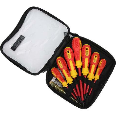 Jeu de 9 tournevis isolés 500 V, outils à main haute dureté pour travaux de maintenance électrique (1/5)