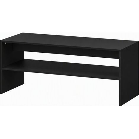 Table basse Orarria moderne à 2 niveaux avec rangement Noir (1/5)
