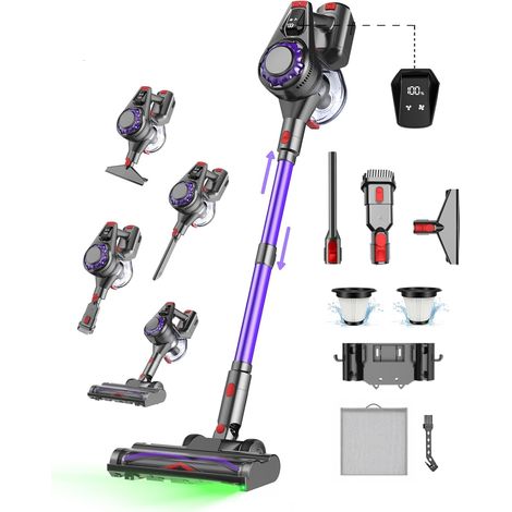 Aspirateur Balai Sans Fil - KPa Min W Aspirateur Sans Fil Puissant, ,L Aspirateurs Autoportante, Charge Murale, Brosse Anti-Emmêlement Aspirateur Balai pour Sols, Tapis et Poils D’animaux (1/5)