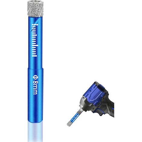Foret Carrelage 8mm Forets Mèches Diamant pour Verre Carrelage Céramique Marbre Porcelaine Fonctionne Avec Toutes Les Perceuses électriques et Meuleuses (1/5)