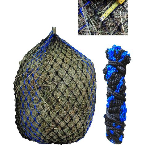 Filet à foin facile à remplir lentement, trous d'alimentation de 4,5 cm, sacs à foin pour chevaux, chèvres (1/5)