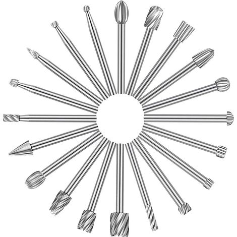 Ensemble de 20 forets à bois avec tige de 3 mm, divers forets HSS pour répondre à vos différents besoins : outils rotatifs durables pour le travail du bois.