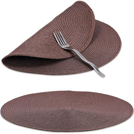 6 Sets de Table Protection Imperméable en Liège Marron Antidérapants (1/3)