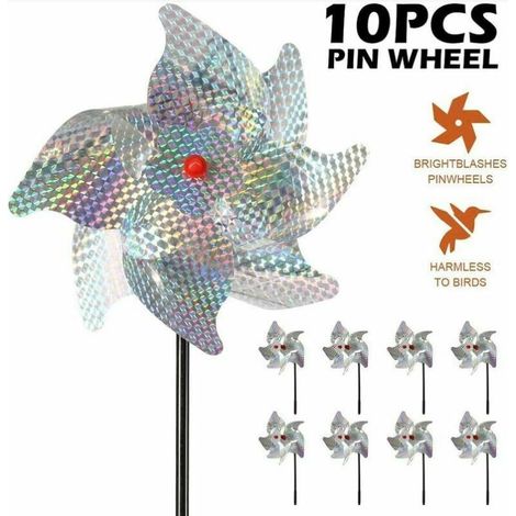 Repousser les oiseaux (lot de 10) 5020 cm, le répulsif à oiseaux réfléchissant pour moulin à vent effraie les jardins, les vergers, les maisons, les fermes - Plus sûr et plus efficace que les répulsif (1/4)
