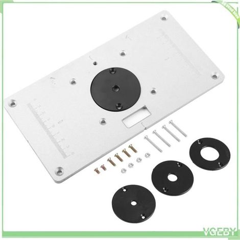 Plaque D'insertion de Table de Routeur - V GEBY - Aluminium - 4 Anneaux - Montage Précis - 577g (1/4)