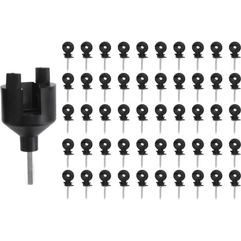 50pcs Isolateurs D'anneaux de Clôture électriques, Anneau de Clôture Isolant à Visser pour Clôtures de Gardien de Champ de Poteaux en Bois. (1/5)