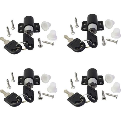 Set mit 4 Sicherheitsschlössern für Türen und Fenster mit Schlüssel, Kindersicherung, Schloss für Schiebetüren und Terrassen.