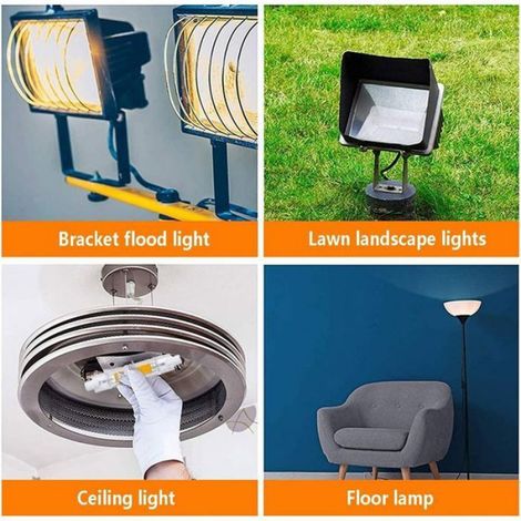 Lot de 2 lampes LED horizontales à double culot - 118 mm, 20 W - 220 V, lumière blanc chaud (1/5)