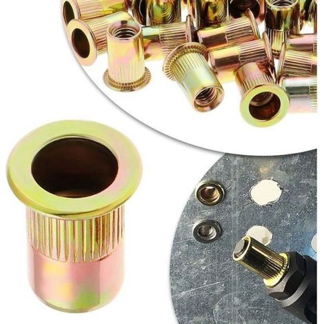 Écrou À Rivet M12 - Acier Au Carbone Zingué - Pour Acier Plastique Fibre De Verre - 50 Pièces (1/5)