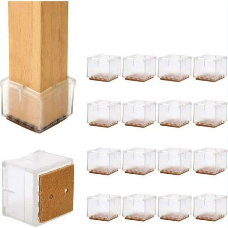 Patins de meubles en caoutchouc pour pieds de chaise, lot de 16, pieds en silicone antidérapants pour pieds de table (31-36 mm)