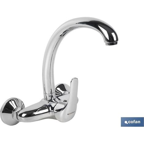 Rubinetto bocca alta per cucina e lavanderia, monocomando 24x17,6x21cm per cartuccia ceramica Ø40mm