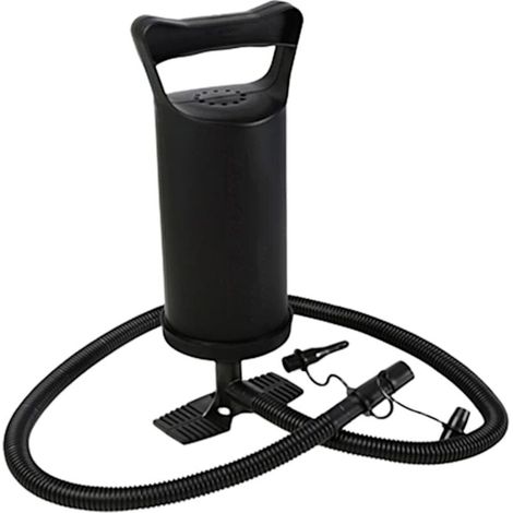 Bardusch-Pompe à air à double course, manuelle avec 2 embouts, 2 x 1,2 l, pompe à air manuelle pour piscine, matelas pneumatique, noir (1/4)