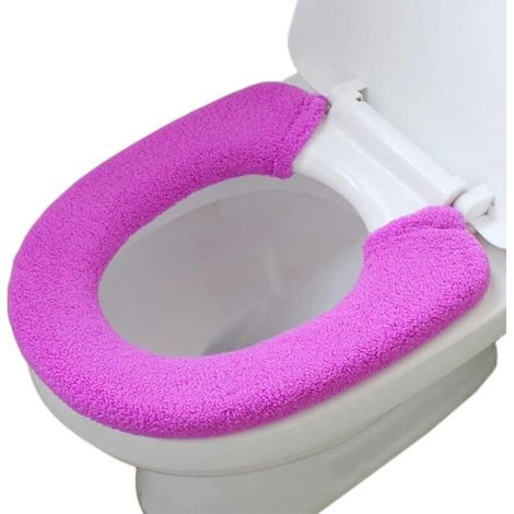 Bardusch-Housse de siège de toilette universelle lavable - Housse de siège de toilette chaude pour salle de bain - Souple (1/4)