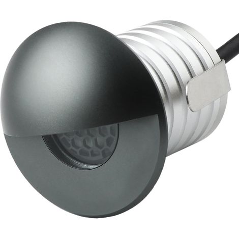 Einbau-Boden-Wandleuchte - halbmondförmig, blendfrei, 3 W 12 V-24 V DC, IP67 wasserdicht, integrierte Außenbeleuchtung, warmweißes Licht 3000 K (1 Stück)