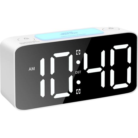 1 Réveil numérique, volume 105dB, écran LED 6,3 pouces, veilleuse RGB, double port USB, chambre adulte enfant (1/5)
